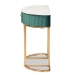 Baxton Studio Beale Luxe and Glam Green Velvet Upholstered and Brushed Gold Finished 1-Drawer Console Table with Faux Marble Tabletop - BSOJY20A157-Green/Gold-Console