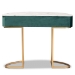 Baxton Studio Beale Luxe and Glam Green Velvet Upholstered and Brushed Gold Finished 1-Drawer Console Table with Faux Marble Tabletop - BSOJY20A157-Green/Gold-Console