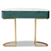 Baxton Studio Beale Luxe and Glam Green Velvet Upholstered and Brushed Gold Finished 1-Drawer Console Table with Faux Marble Tabletop - BSOJY20A157-Green/Gold-Console