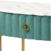 Baxton Studio Beale Luxe and Glam Green Velvet Upholstered and Brushed Gold Finished 1-Drawer Console Table with Faux Marble Tabletop - BSOJY20A157-Green/Gold-Console