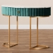 Baxton Studio Beale Luxe and Glam Green Velvet Upholstered and Brushed Gold Finished 1-Drawer Console Table with Faux Marble Tabletop - BSOJY20A157-Green/Gold-Console