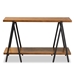 Baxton Studio Britton Rustic Industrial Walnut Finished Wood and Black Finished Metal Console Table - BSOYLX-2781-Console