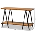 Baxton Studio Britton Rustic Industrial Walnut Finished Wood and Black Finished Metal Console Table - BSOYLX-2781-Console