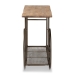 Baxton Studio Terence Vintage Rustic Industrial Natural Finished Wood and Black Finished Metal Wheeled Console Table - BSOJY20A074-Natural/Black-Console