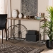 Baxton Studio Terence Vintage Rustic Industrial Natural Finished Wood and Black Finished Metal Wheeled Console Table - BSOJY20A074-Natural/Black-Console