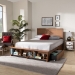 Baxton Studio Tamsin Modern Transitional Ash Walnut Brown Finished Wood Full Size 4-Drawer Platform Storage Bed with Built-In Shelves - BSOTamsin-Ash Walnut-Full
