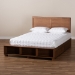 Baxton Studio Tamsin Modern Transitional Ash Walnut Brown Finished Wood Full Size 4-Drawer Platform Storage Bed with Built-In Shelves - BSOTamsin-Ash Walnut-Full
