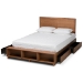Baxton Studio Tamsin Modern Transitional Ash Walnut Brown Finished Wood Full Size 4-Drawer Platform Storage Bed with Built-In Shelves - BSOTamsin-Ash Walnut-Full