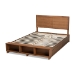 Baxton Studio Tamsin Modern Transitional Ash Walnut Brown Finished Wood Full Size 4-Drawer Platform Storage Bed with Built-In Shelves - BSOTamsin-Ash Walnut-Full