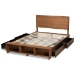 Baxton Studio Tamsin Modern Transitional Ash Walnut Brown Finished Wood Full Size 4-Drawer Platform Storage Bed with Built-In Shelves - BSOTamsin-Ash Walnut-Full
