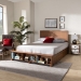 Baxton Studio Tamsin Modern Transitional Ash Walnut Brown Finished Wood Full Size 4-Drawer Platform Storage Bed with Built-In Shelves - BSOTamsin-Ash Walnut-Full
