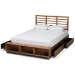 Baxton Studio Milana Modern Transitional Ash Walnut Brown Finished Wood 4-Drawer Full Size Platform Storage Bed - BSOMilana-Ash Walnut-Full