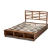 Baxton Studio Milana Modern Transitional Ash Walnut Brown Finished Wood 4-Drawer Full Size Platform Storage Bed - BSOMilana-Ash Walnut-Full