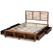 Baxton Studio Milana Modern Transitional Ash Walnut Brown Finished Wood 4-Drawer Full Size Platform Storage Bed - BSOMilana-Ash Walnut-Full