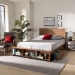 Baxton Studio Alba Modern Transitional Ash Walnut Brown Finished Wood Full Size 4-Drawer Platform Storage Bed with Built-In Shelves - BSOAlba-Ash Walnut-Full
