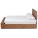 Baxton Studio Alba Modern Transitional Ash Walnut Brown Finished Wood Full Size 4-Drawer Platform Storage Bed with Built-In Shelves - BSOAlba-Ash Walnut-Full