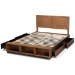 Baxton Studio Alba Modern Transitional Ash Walnut Brown Finished Wood Full Size 4-Drawer Platform Storage Bed with Built-In Shelves - BSOAlba-Ash Walnut-Full