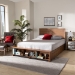 Baxton Studio Alba Modern Transitional Ash Walnut Brown Finished Wood Full Size 4-Drawer Platform Storage Bed with Built-In Shelves - BSOAlba-Ash Walnut-Full