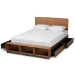 Baxton Studio Vita Modern Transitional Ash Walnut Brown Finished Wood 4-Drawer Full Size Platform Storage Bed - BSOVita-Ash Walnut-Full