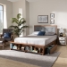 Baxton Studio Cosma Modern Transitional Ash Walnut Brown Finished Wood 4-Drawer Full Size Platform Storage Bed - BSOCosma-Dark Grey/Ash Walnut-Full