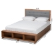 Baxton Studio Cosma Modern Transitional Ash Walnut Brown Finished Wood 4-Drawer Full Size Platform Storage Bed - BSOCosma-Dark Grey/Ash Walnut-Full