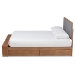 Baxton Studio Cosma Modern Transitional Ash Walnut Brown Finished Wood 4-Drawer Full Size Platform Storage Bed - BSOCosma-Dark Grey/Ash Walnut-Full