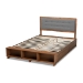 Baxton Studio Cosma Modern Transitional Ash Walnut Brown Finished Wood 4-Drawer Full Size Platform Storage Bed - BSOCosma-Dark Grey/Ash Walnut-Full
