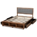 Baxton Studio Cosma Modern Transitional Ash Walnut Brown Finished Wood 4-Drawer Full Size Platform Storage Bed - BSOCosma-Dark Grey/Ash Walnut-Full