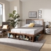Baxton Studio Cosma Modern Transitional Ash Walnut Brown Finished Wood 4-Drawer Queen Size Platform Storage Bed - BSOCosma-Light Grey/Ash Walnut-Queen
