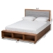 Baxton Studio Cosma Modern Transitional Ash Walnut Brown Finished Wood 4-Drawer Queen Size Platform Storage Bed - BSOCosma-Light Grey/Ash Walnut-Queen