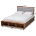Baxton Studio Cosma Modern Transitional Ash Walnut Brown Finished Wood 4-Drawer Queen Size Platform Storage Bed - BSOCosma-Light Grey/Ash Walnut-Queen
