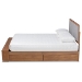 Baxton Studio Cosma Modern Transitional Ash Walnut Brown Finished Wood 4-Drawer Queen Size Platform Storage Bed - BSOCosma-Light Grey/Ash Walnut-Queen