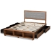 Baxton Studio Cosma Modern Transitional Ash Walnut Brown Finished Wood 4-Drawer Queen Size Platform Storage Bed - BSOCosma-Light Grey/Ash Walnut-Queen