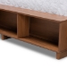 Baxton Studio Cosma Modern Transitional Ash Walnut Brown Finished Wood 4-Drawer Queen Size Platform Storage Bed - BSOCosma-Light Grey/Ash Walnut-Queen