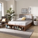 Baxton Studio Cosma Modern Transitional Ash Walnut Brown Finished Wood 4-Drawer Queen Size Platform Storage Bed - BSOCosma-Light Grey/Ash Walnut-Queen