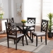 Baxton Studio Jana Modern and Contemporary Grey Fabric Upholstered and Dark Brown Finished Wood 5-Piece Dining Set - BSOJana-Grey/Dark Brown-5PC Dining Set