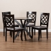 Baxton Studio Jana Modern and Contemporary Grey Fabric Upholstered and Dark Brown Finished Wood 5-Piece Dining Set - BSOJana-Grey/Dark Brown-5PC Dining Set