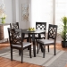 Baxton Studio Daisy Modern and Contemporary Grey Fabric Upholstered and Dark Brown Finished Wood 5-Piece Dining Set - BSODaisy-Grey/Dark Brown-5PC Dining Set