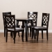Baxton Studio Daisy Modern and Contemporary Grey Fabric Upholstered and Dark Brown Finished Wood 5-Piece Dining Set - BSODaisy-Grey/Dark Brown-5PC Dining Set