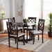 Baxton Studio Selby Modern and Contemporary Grey Fabric Upholstered and Dark Brown Finished Wood 5-Piece Dining Set - BSOSelby-Grey/Dark Brown-5PC Dining Set