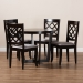 Baxton Studio Selby Modern and Contemporary Grey Fabric Upholstered and Dark Brown Finished Wood 5-Piece Dining Set - BSOSelby-Grey/Dark Brown-5PC Dining Set