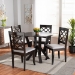 Baxton Studio Adina Modern and Contemporary Grey Fabric Upholstered and Dark Brown Finished Wood 5-Piece Dining Set - BSOAdina-Grey/Dark Brown-5PC Dining Set