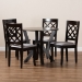 Baxton Studio Adina Modern and Contemporary Grey Fabric Upholstered and Dark Brown Finished Wood 5-Piece Dining Set - BSOAdina-Grey/Dark Brown-5PC Dining Set
