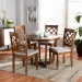 Baxton Studio Dayna Modern and Contemporary Grey Fabric Upholstered and Walnut Brown Finished Wood 5-Piece Dining Set - BSODayna-Grey/Walnut-5PC Dining Set