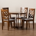 Baxton Studio Dayna Modern and Contemporary Grey Fabric Upholstered and Walnut Brown Finished Wood 5-Piece Dining Set - BSODayna-Grey/Walnut-5PC Dining Set