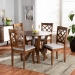 Baxton Studio Zoe Modern and Contemporary Grey Fabric Upholstered and Walnut Brown Finished Wood 5-Piece Dining Set - BSOZoe-Grey/Walnut-5PC Dining Set