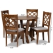 Baxton Studio Zoe Modern and Contemporary Grey Fabric Upholstered and Walnut Brown Finished Wood 5-Piece Dining Set - BSOZoe-Grey/Walnut-5PC Dining Set