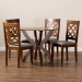 Baxton Studio Beth Modern and Contemporary Grey Fabric Upholstered and Walnut Brown Finished Wood 5-Piece Dining Set - BSOBeth-Grey/Walnut-5PC Dining Set