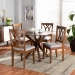 Baxton Studio Maya Modern and Contemporary Grey Fabric Upholstered and Walnut Brown Finished Wood 5-Piece Dining Set - BSOMaya-Grey/Walnut-5PC Dining Set