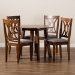 Baxton Studio Leon Modern and Contemporary Grey Fabric Upholstered and Walnut Brown Finished Wood 5-Piece Dining Set - BSOLeon-Grey/Walnut-5PC Dining Set